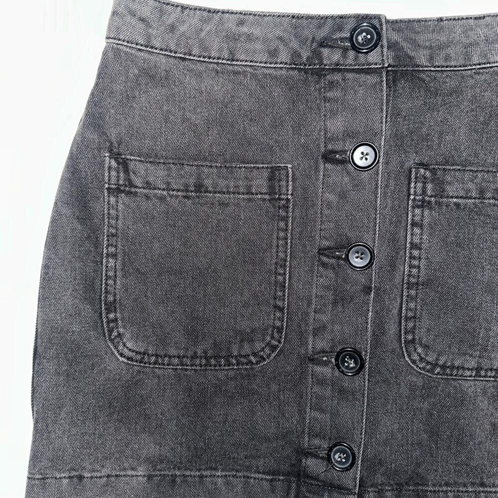 Free People Dark Gray Button-Front Midi Skirt we are the people NWT size 25 - Picture 5 of 15